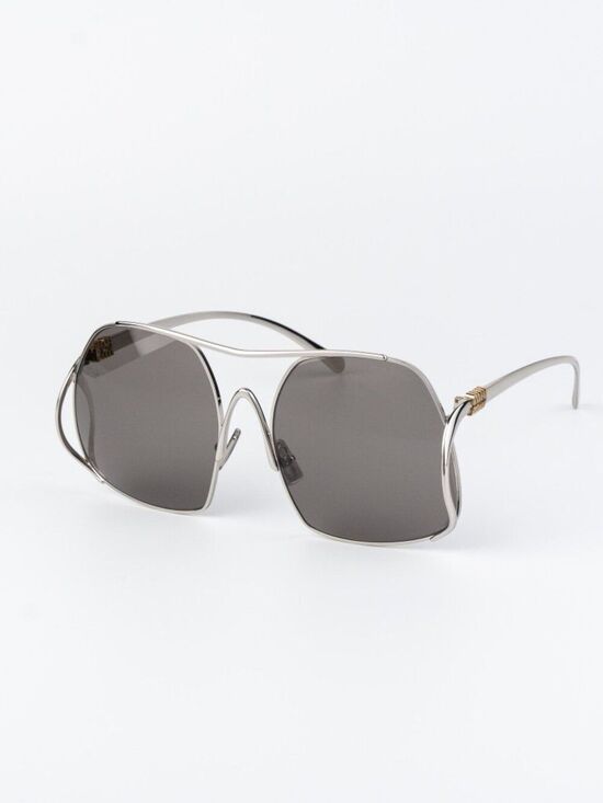 Miu Miu Women Sunglasses Silver Grey Pilot MUA55S 1BC80Q NEW AUTHENTIC main image 9